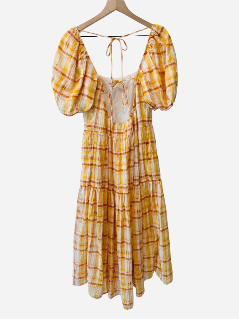 ASTR The Label Ilana Plaid Puff Sleeve Midi Dress - Picture 7 of 12